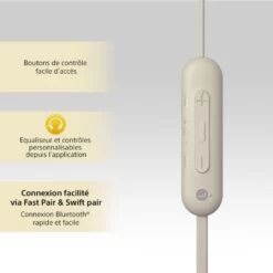 SONY Ecouteurs WIC100 Taupe -TechFutur B2CD 110