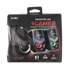 Paris Prix Lot De 2 Enceintes à Led Gamer 12cm Noir -TechFutur B2CD 1100