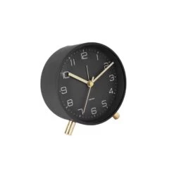 Karlsson Horloge Réveil En Métal Lofty - Diam. 11 Cm - Noir