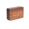 Karlsson Horloge Réveil En Bois Square - H. 10 Cm - Marron -TechFutur B2CD 2649
