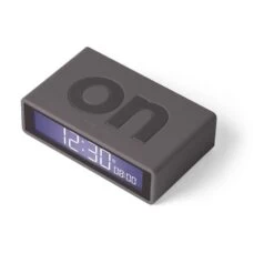 LEXON Réveil Flip+ Rubber Gris Foncé -TechFutur B2CD 2827