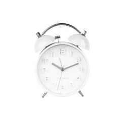 Karlsson Horloge Réveil Rétro Mr. White - Diam. 11 Cm - Blanc -TechFutur B2CD 2847