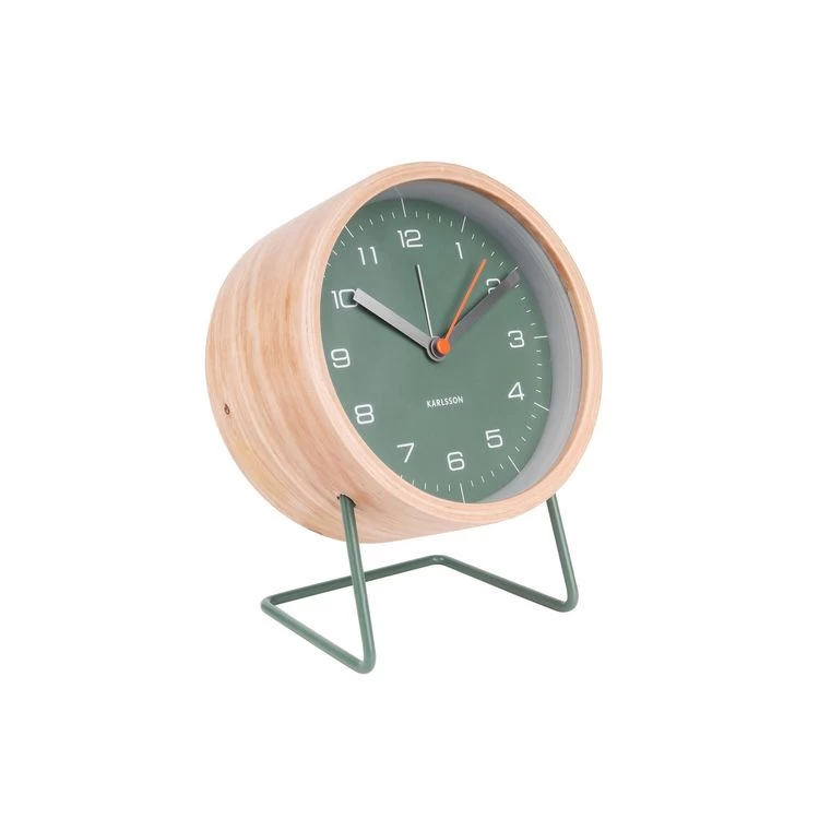 Karlsson Horloge Réveil En Bois Innate - Diam. 14 Cm - Vert 3 Karlsson Horloge Réveil En Bois Innate - Diam. 14 Cm - Vert